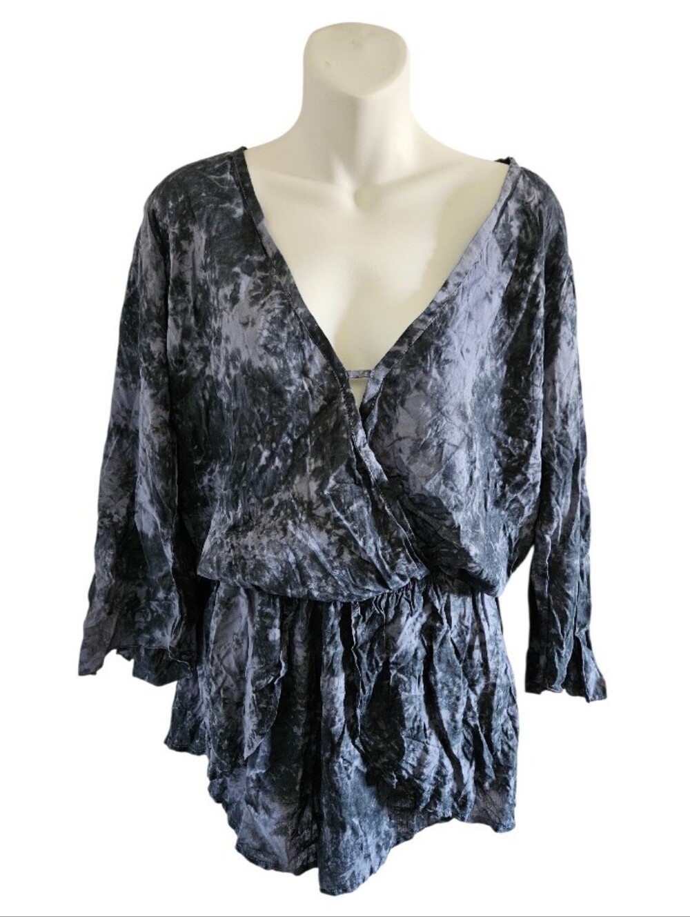 Krush Ocean Romper - Tye Dye Murkey Denim Medium Nwt